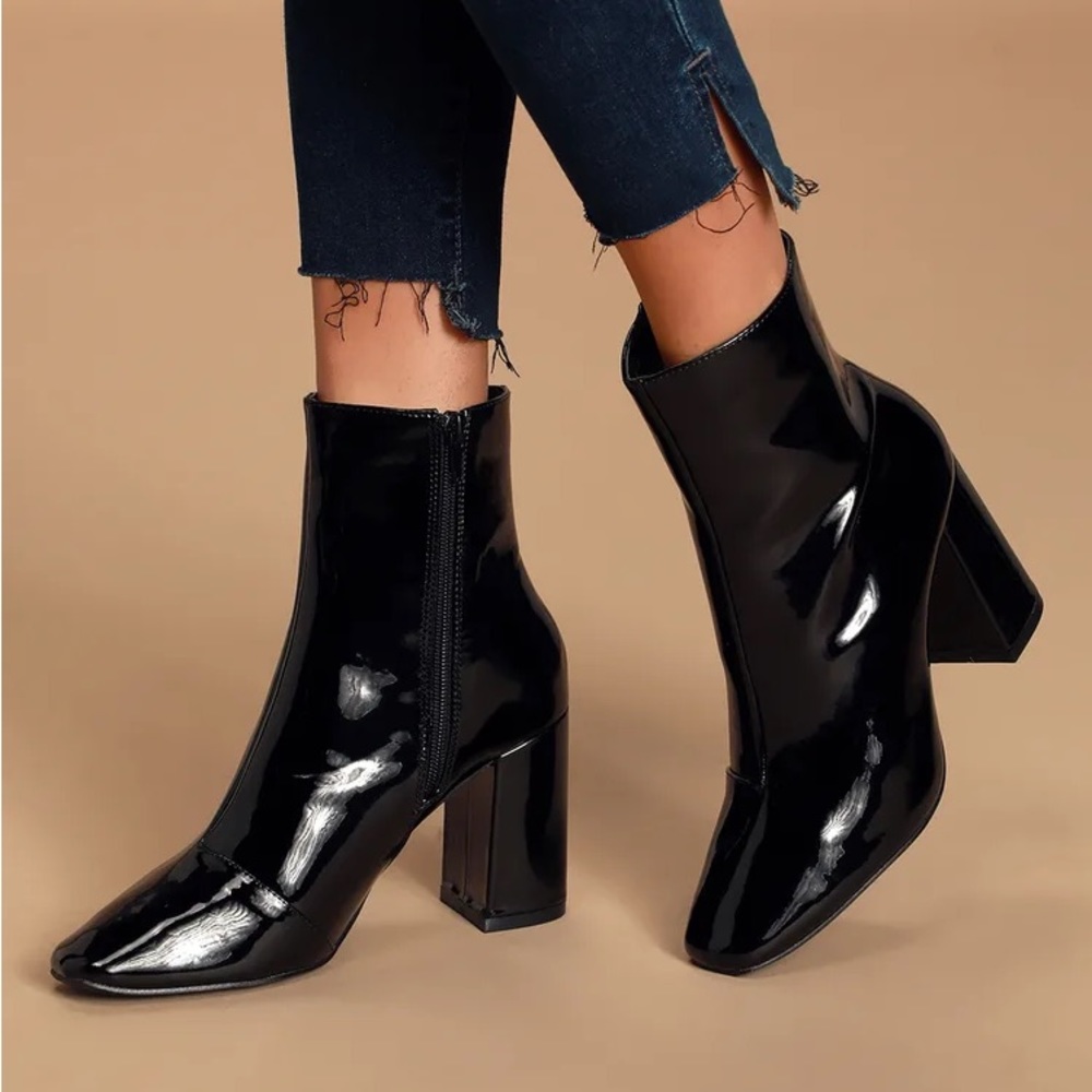Lulus Patent Bootie